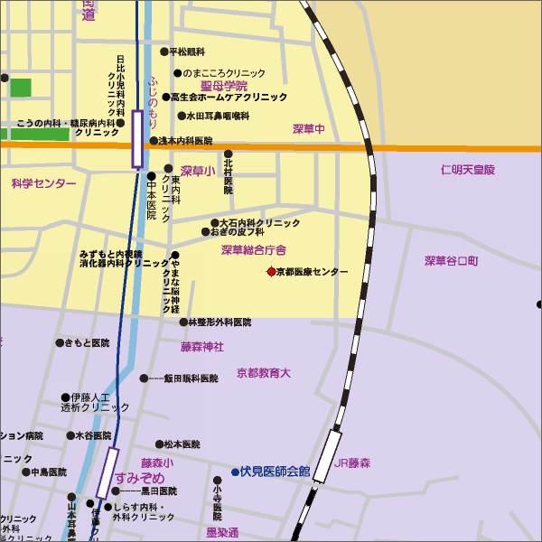 独立行政法人国立病院機構　京都医療センターの地図